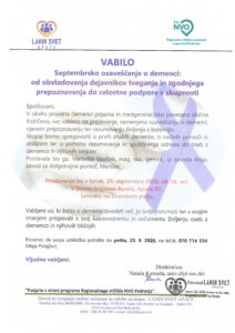 Vabilo na predavanje o demenci